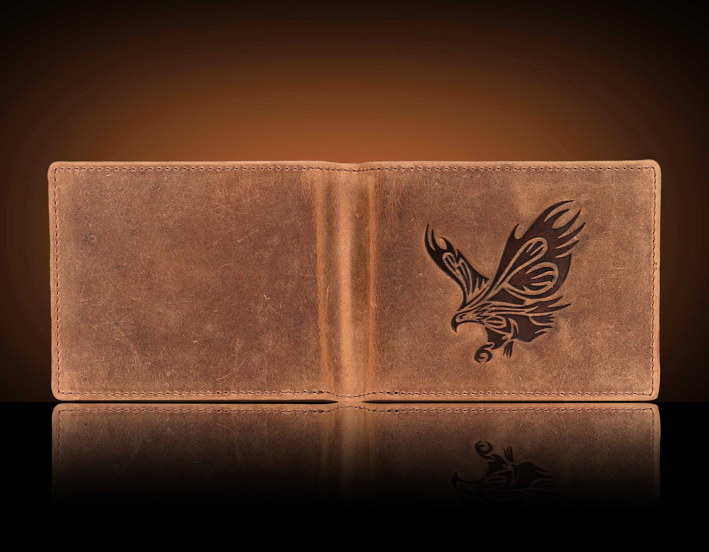 BULLZANO HUNTER GENUINE LEATHER EAGLE WALLET FOR MEN