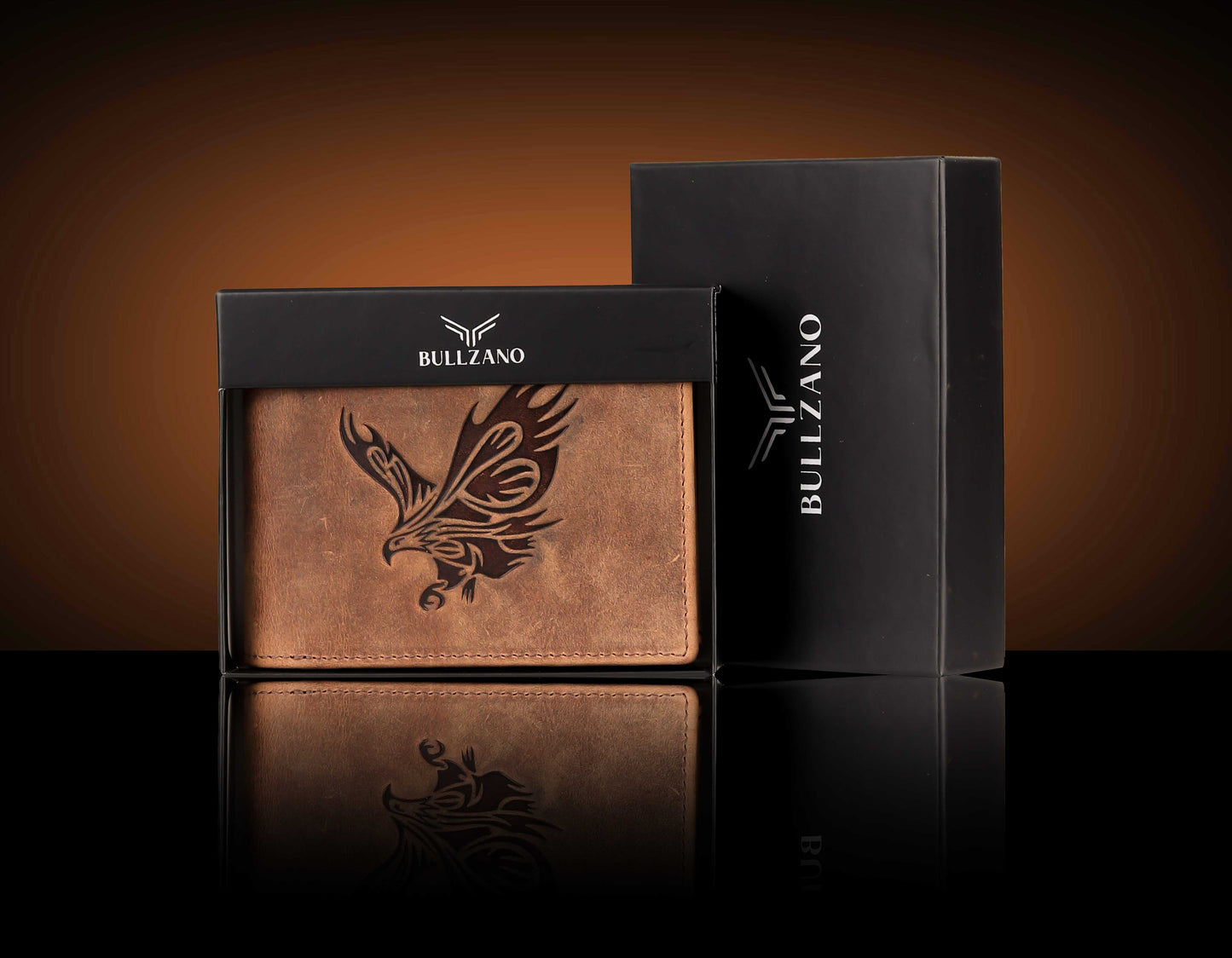 BULLZANO HUNTER GENUINE LEATHER EAGLE WALLET FOR MEN