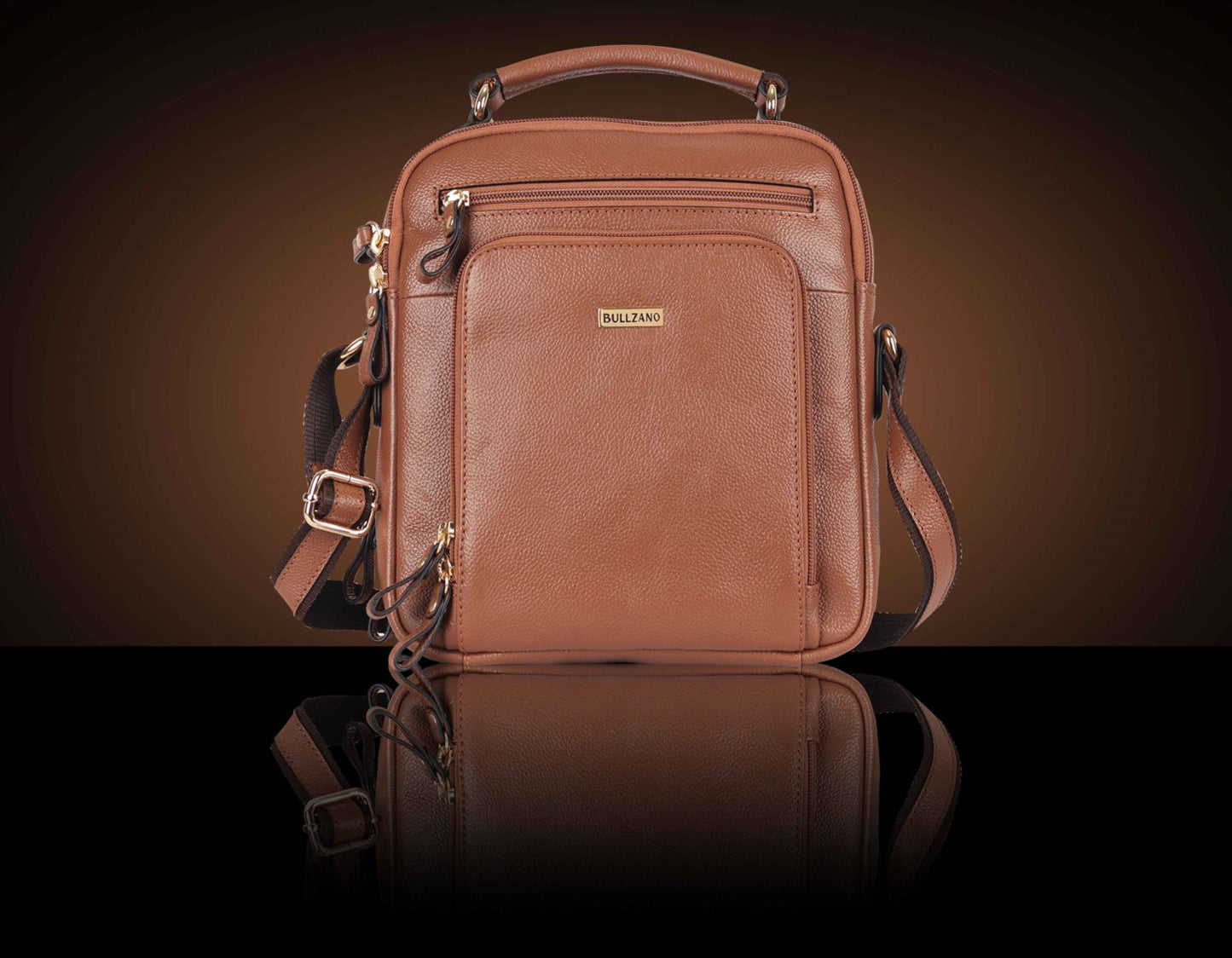 BULLZANO UNO GENUINE LEATHER CROSSBODY MESSENGER BAG FOR MEN