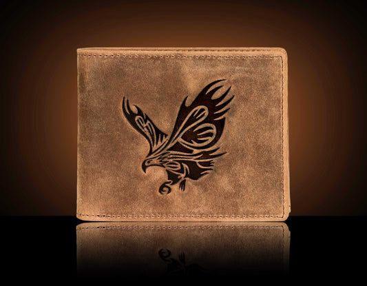 BULLZANO HUNTER GENUINE LEATHER EAGLE WALLET FOR MEN