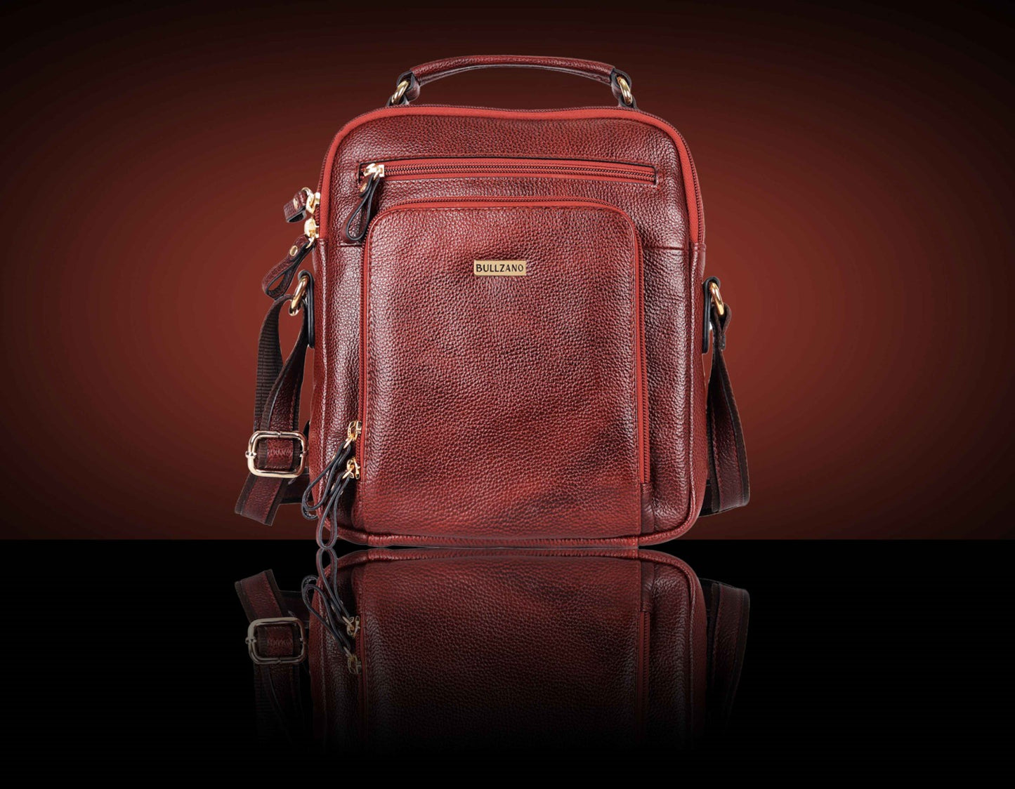 BULLZANO UNO GENUINE LEATHER CROSSBODY MESSENGER BAG FOR MEN
