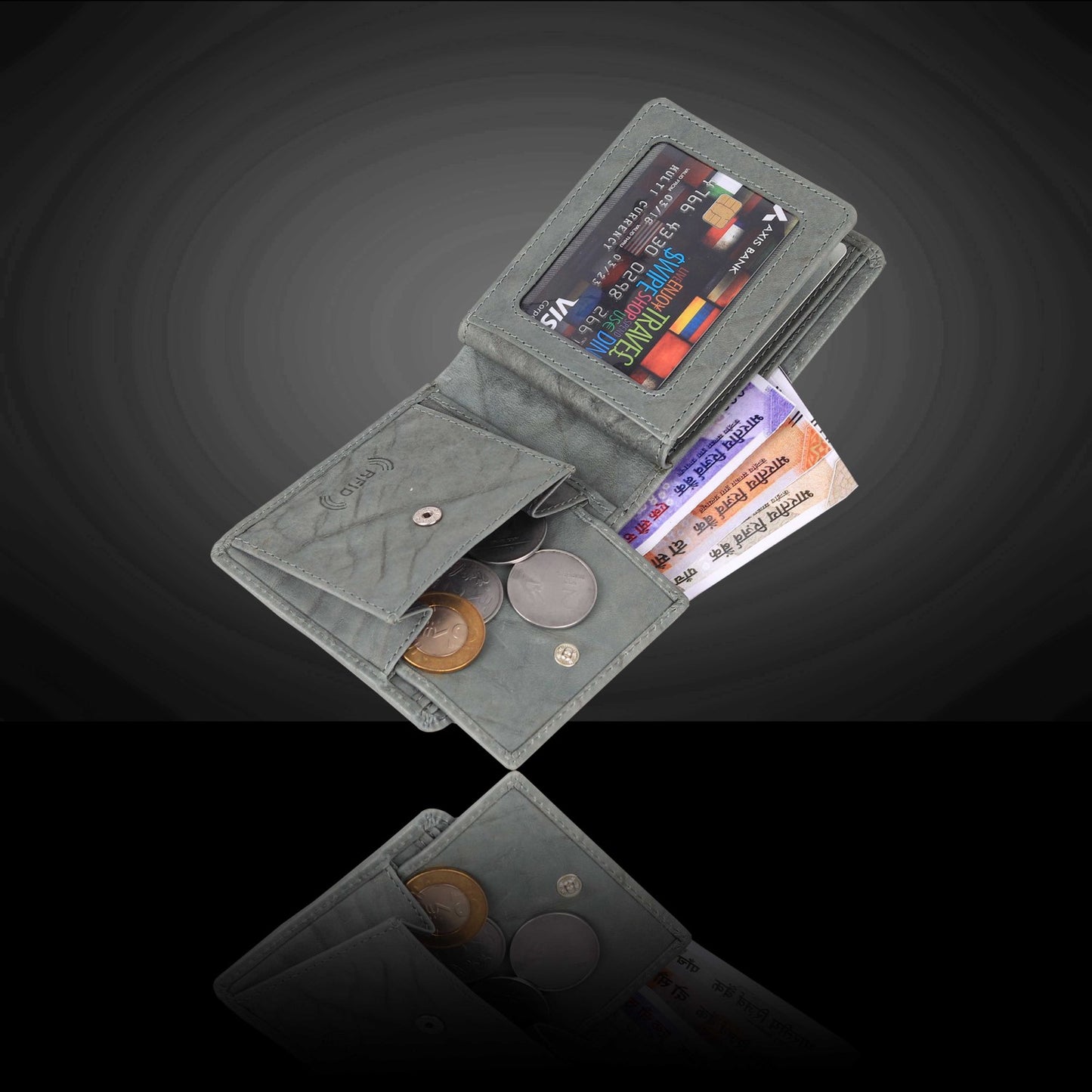 BULLZANO SAFARI GENUINE LEATHER BI-FOLD WALLET FOR MEN, RFID PROTECTED