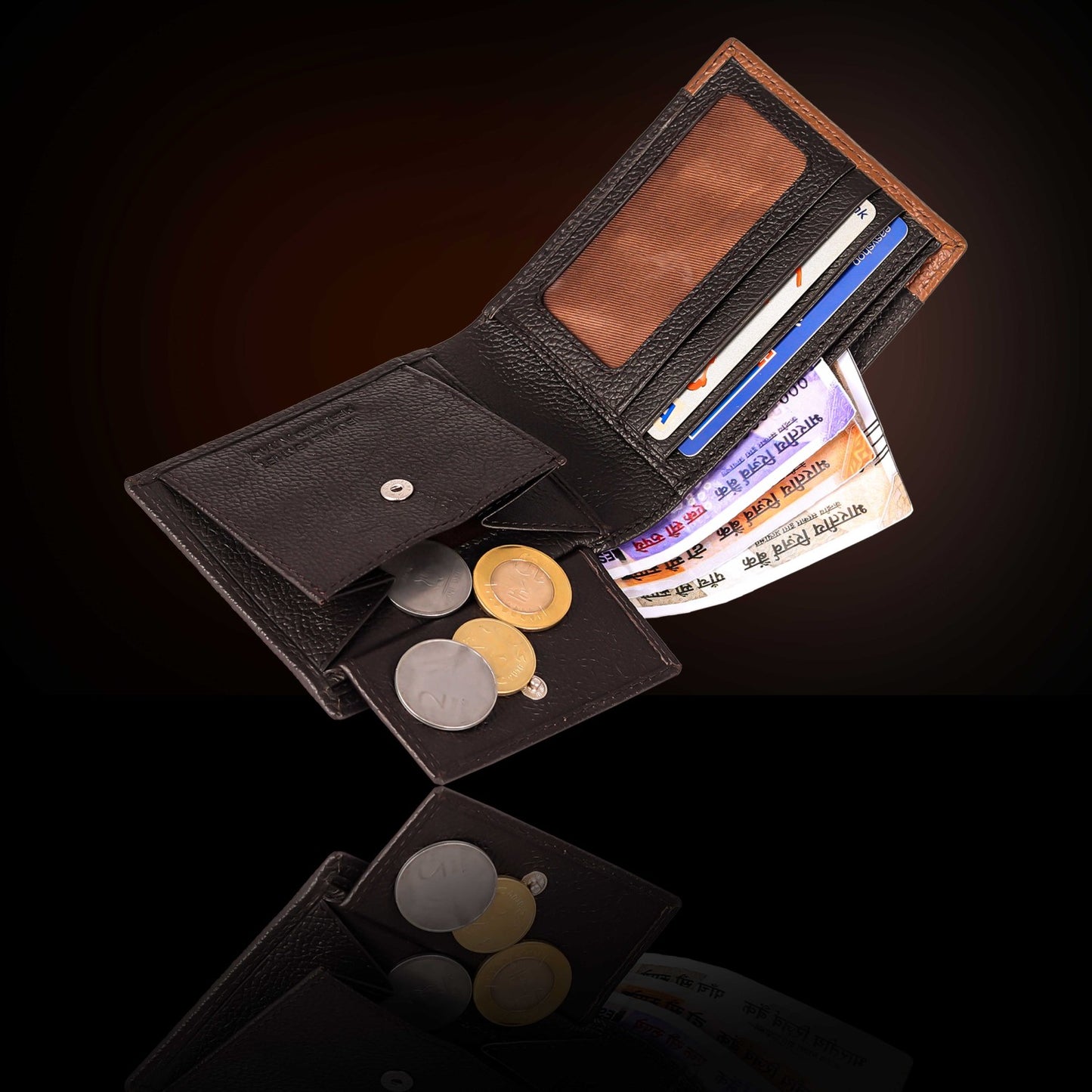 BULLZANO RIO BI-FOLD DUAL COLOUR COMBINATION GENUINE LEATHER WALLET FOR MEN, RFID PROTECTED
