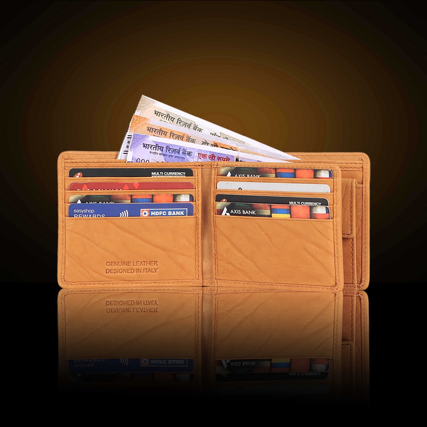 BULLZANO SAFARI GENUINE LEATHER BI-FOLD WALLET FOR MEN, RFID PROTECTED