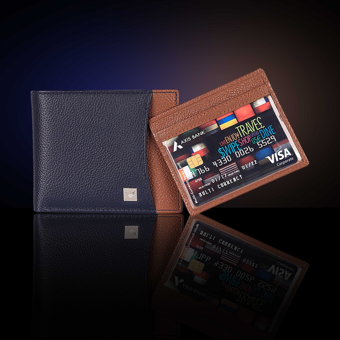 BULLZANO RIO BI-FOLD DUAL COLOUR COMBINATION GENUINE LEATHER WALLET FOR MEN, RFID PROTECTED