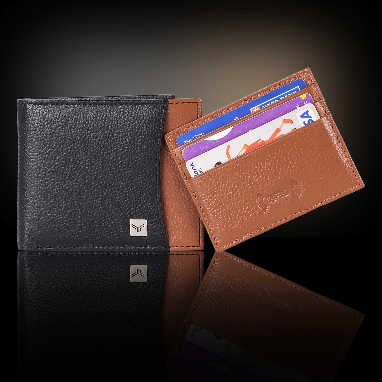 BULLZANO RIO BI-FOLD DUAL COLOUR COMBINATION GENUINE LEATHER WALLET FOR MEN, RFID PROTECTED