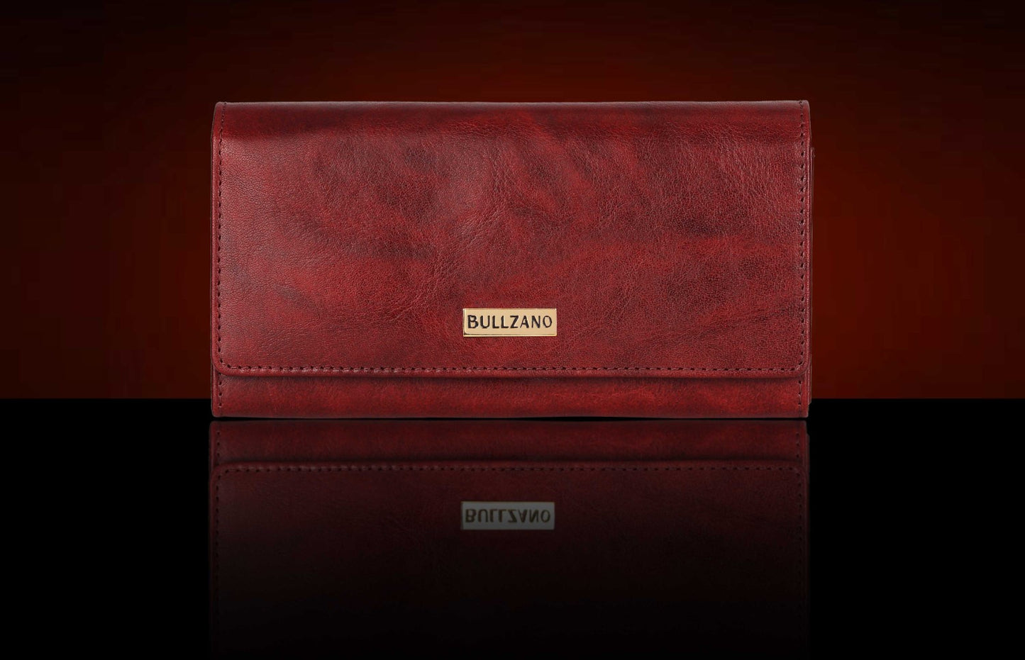 BULLZANO INSPIRA GENUINE LEATHER BUTTON CLOSURE PURSE/CLUTCH FOR WOMEN, RFID PROTECTED