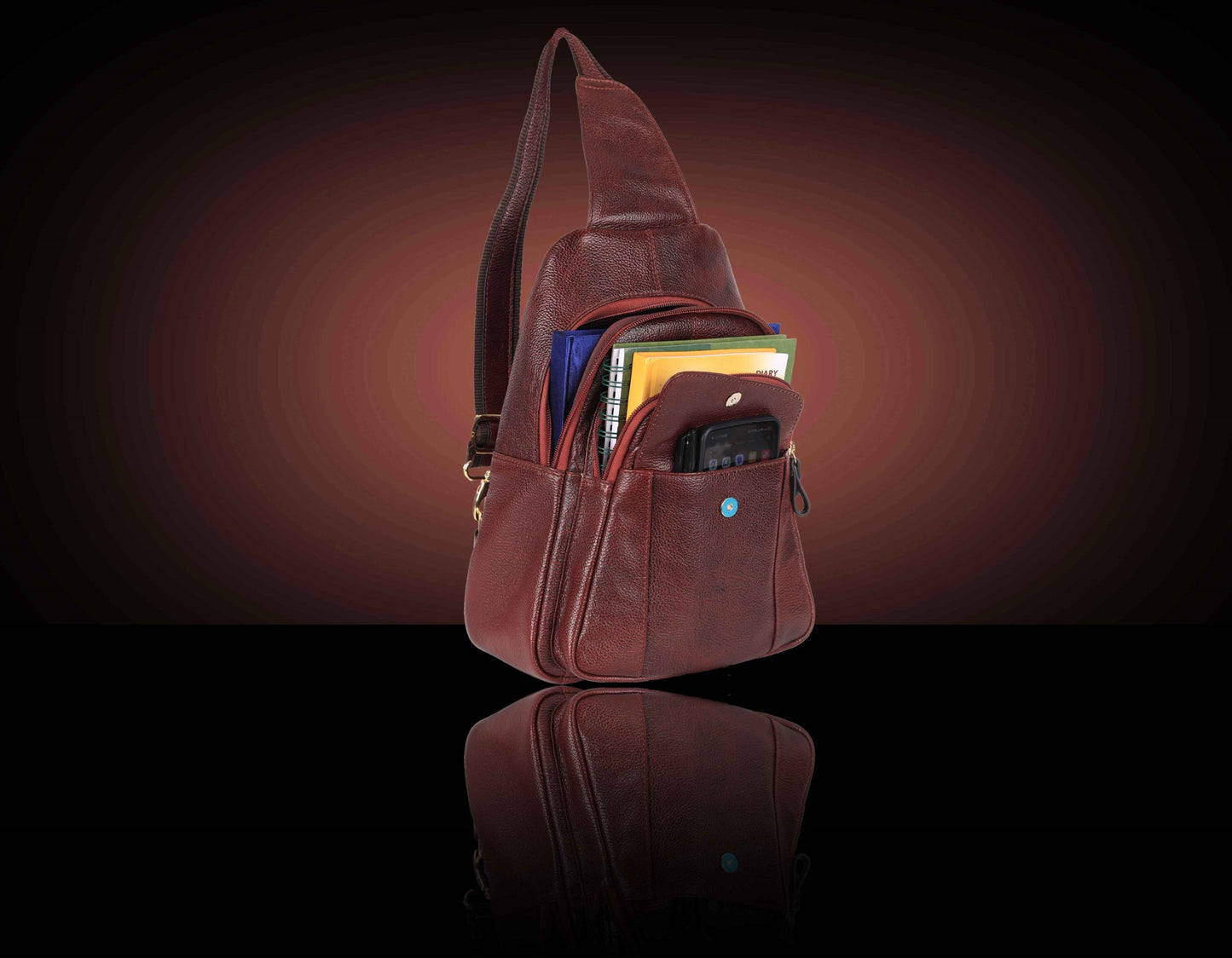 BULLZANO UNO GENUINE LEATHER MULTIPOCKET CROSSBODY CHEST BAG