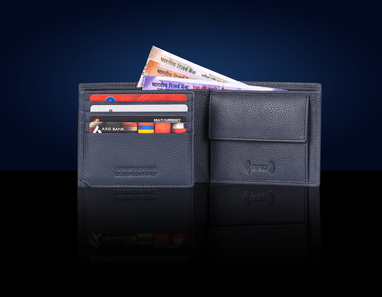 BULLZANO CAMBRIDGE GENUINE LEATHER BI-FOLD WALLET FOR MEN, RFID PROTECTED