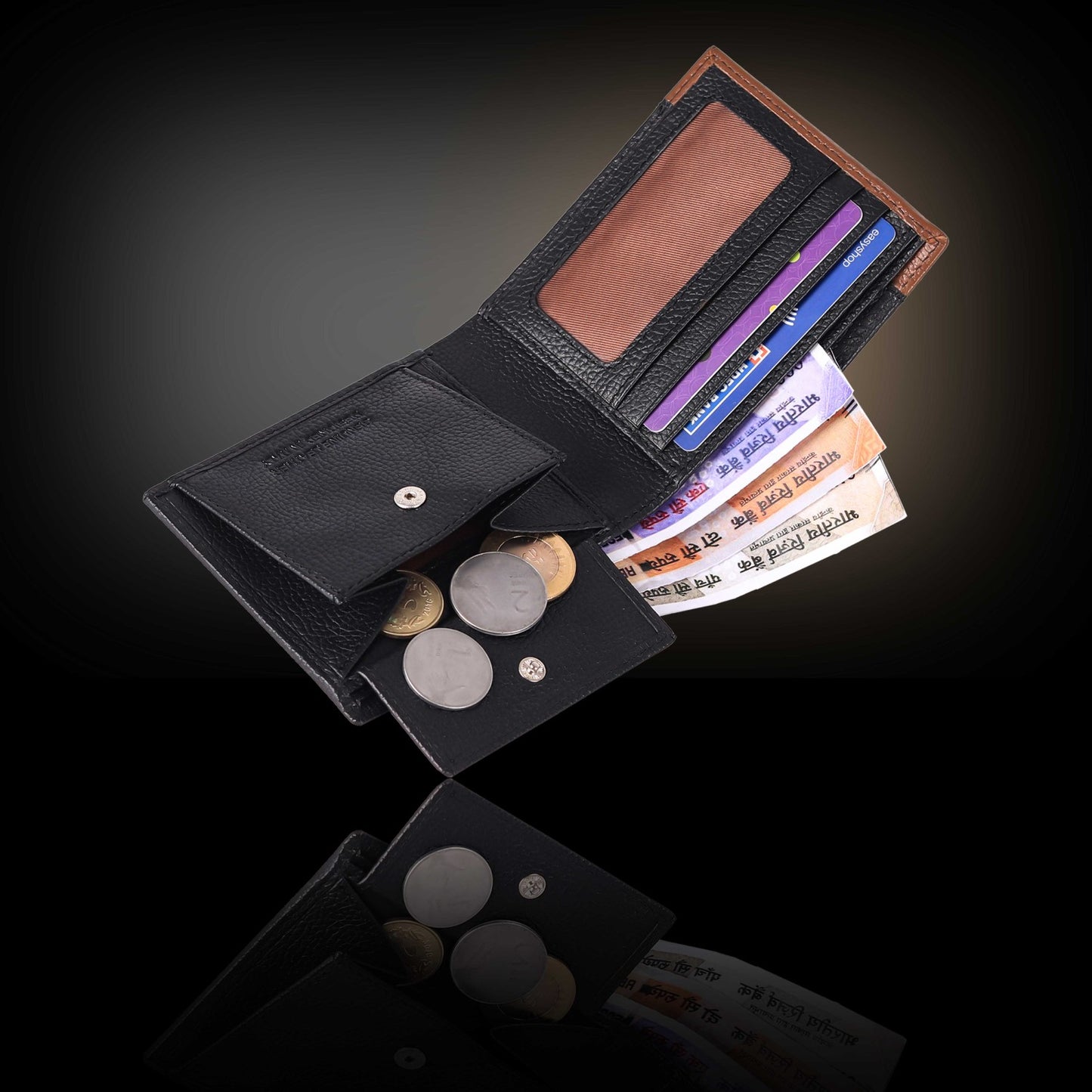 BULLZANO RIO BI-FOLD DUAL COLOUR COMBINATION GENUINE LEATHER WALLET FOR MEN, RFID PROTECTED