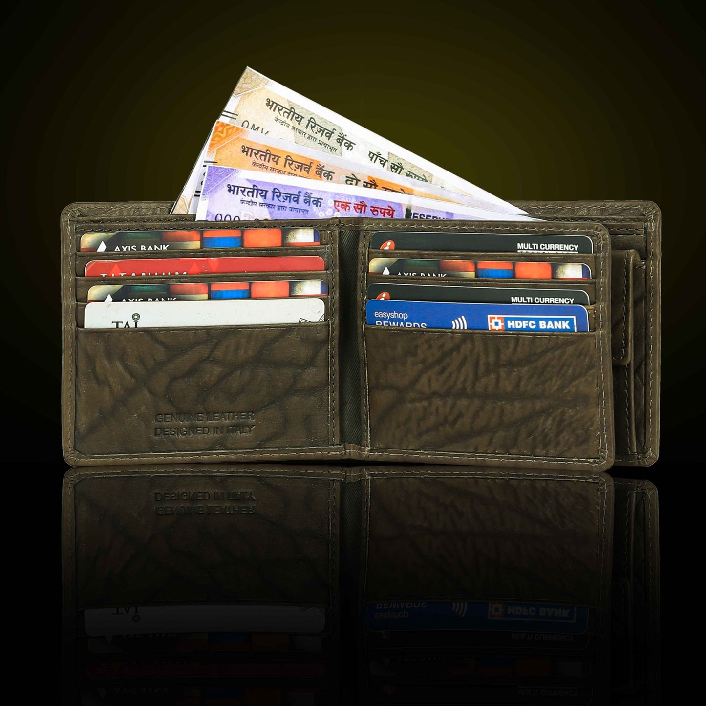 BULLZANO SAFARI GENUINE LEATHER BI-FOLD WALLET FOR MEN, RFID PROTECTED