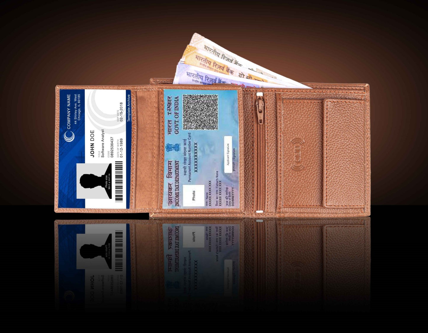 BULLZANO STALWART GENUINE LEATHER BI-FOLD WALLET FOR MEN, RFID PROTECTED