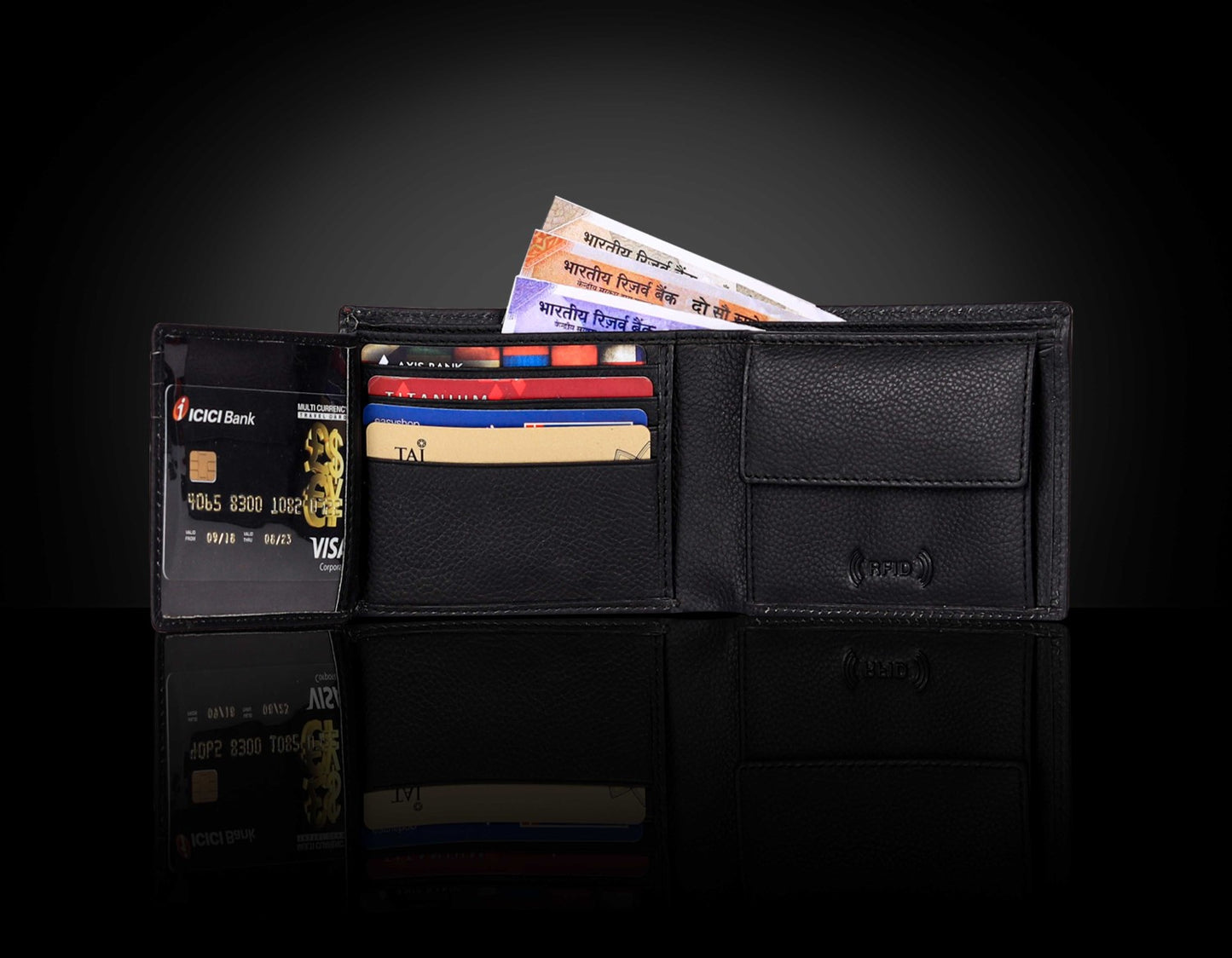 BULLZANO CAMBRIDGE GENUINE LEATHER BI-FOLD WALLET FOR MEN, RFID PROTECTED