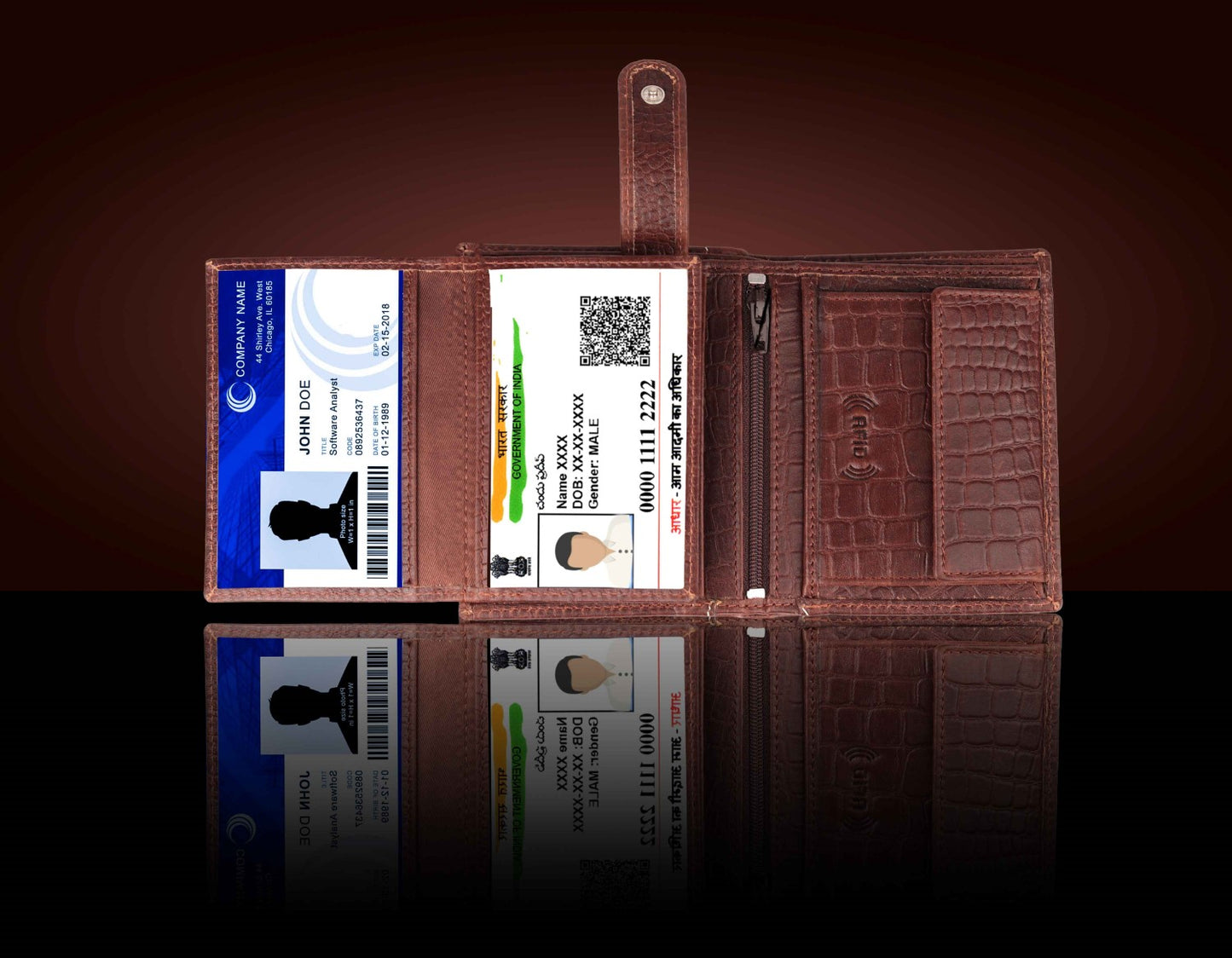 BULLZANO STALWART GENUINE LEATHER BI-FOLD WALLET FOR MEN, RFID PROTECTED