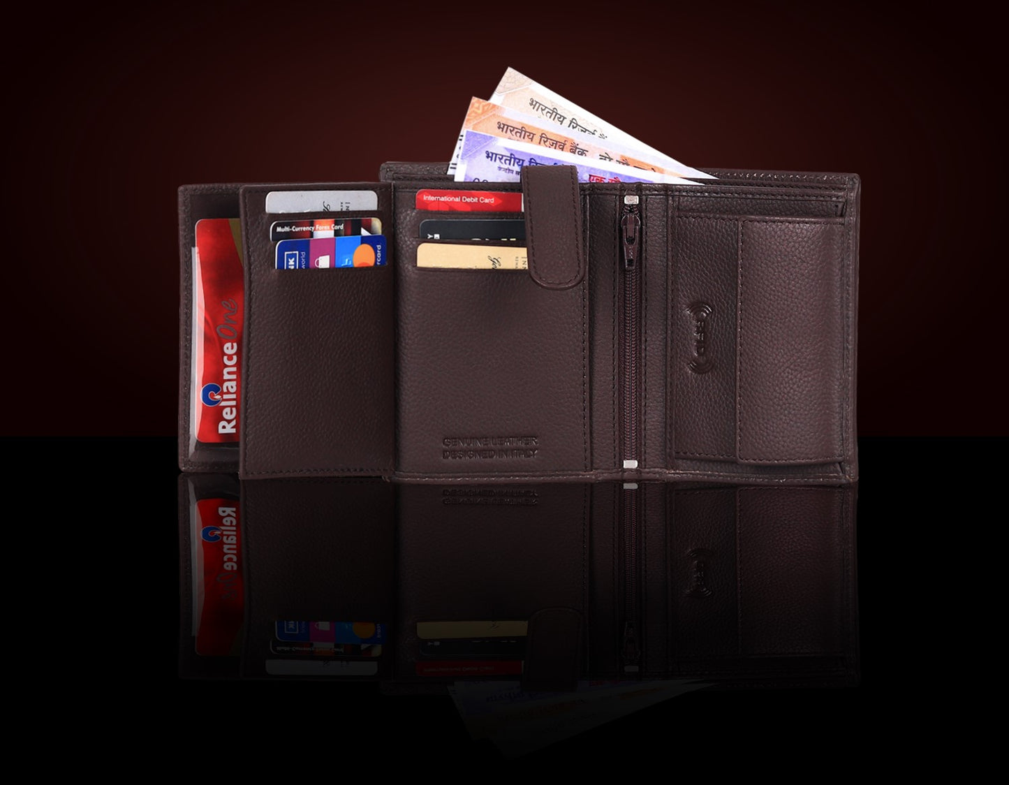 BULLZANO STALWART GENUINE LEATHER BI-FOLD WALLET FOR MEN, RFID PROTECTED