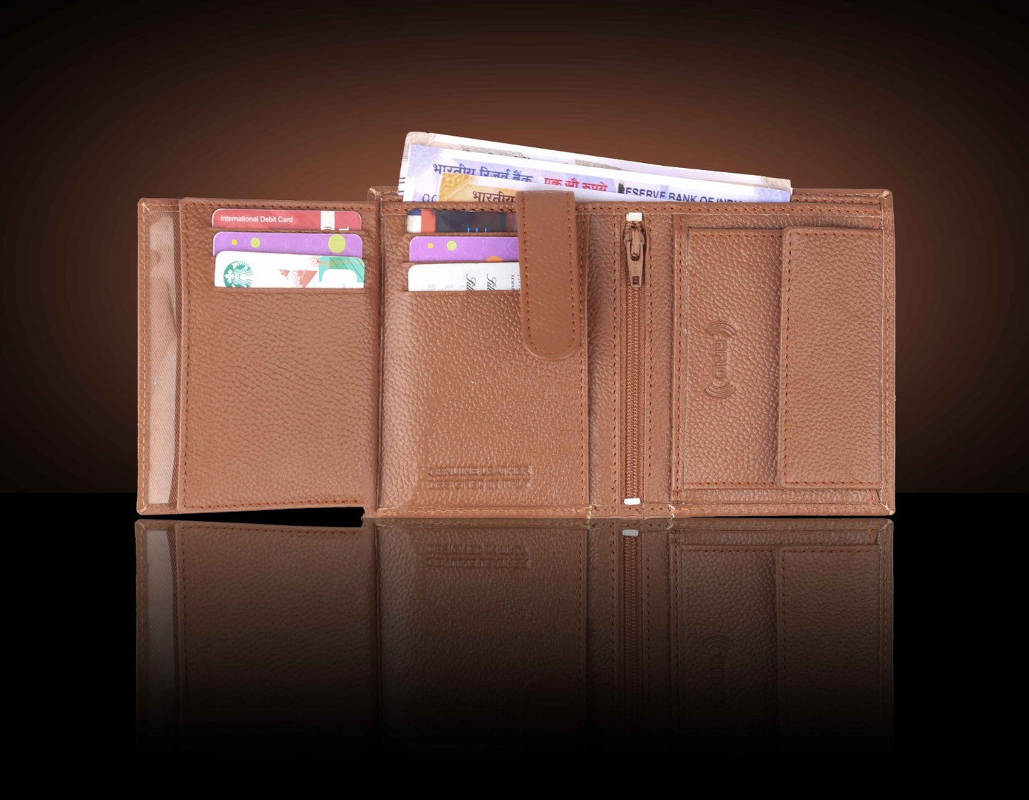 BULLZANO STALWART GENUINE LEATHER BI-FOLD WALLET FOR MEN, RFID PROTECTED