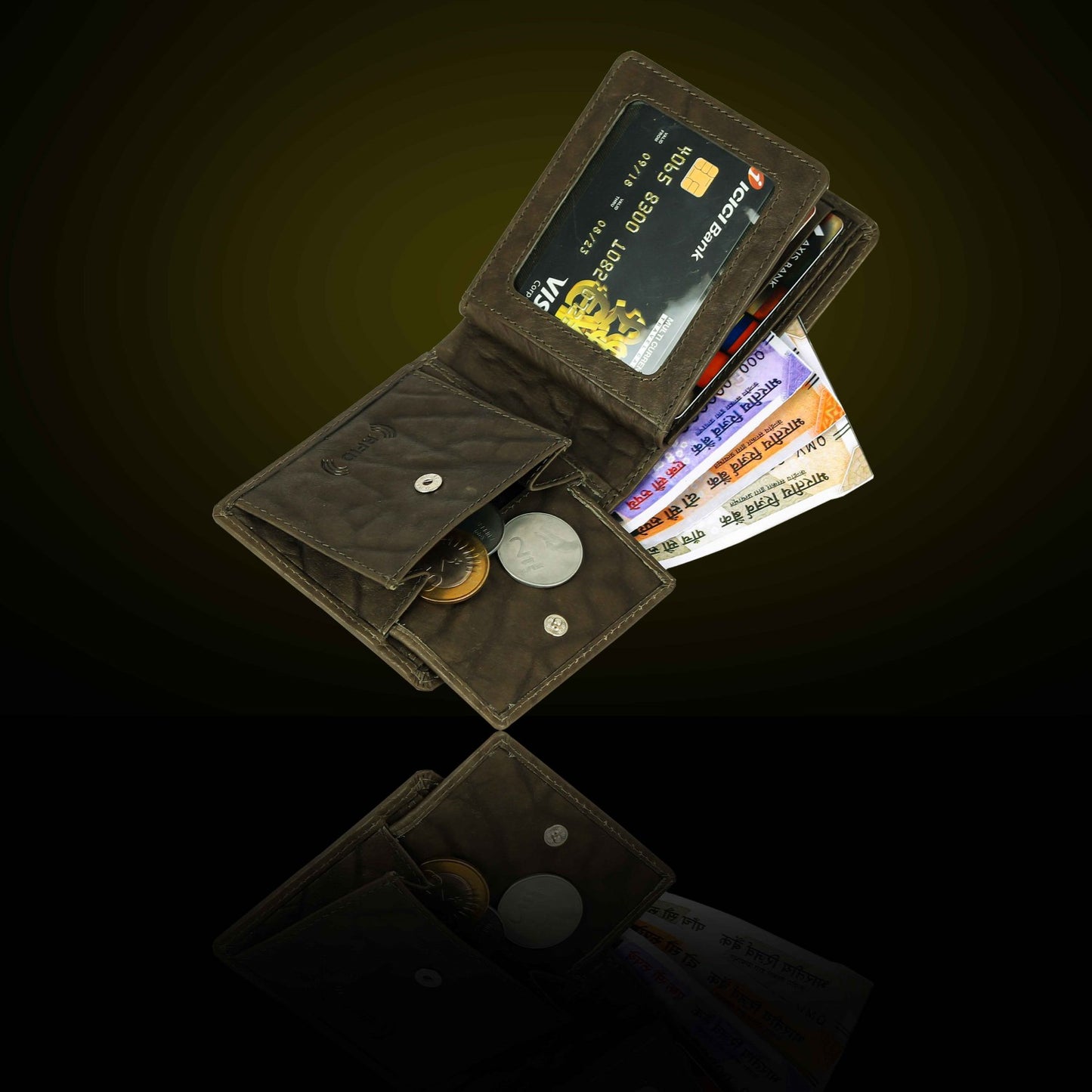 BULLZANO SAFARI GENUINE LEATHER BI-FOLD WALLET FOR MEN, RFID PROTECTED