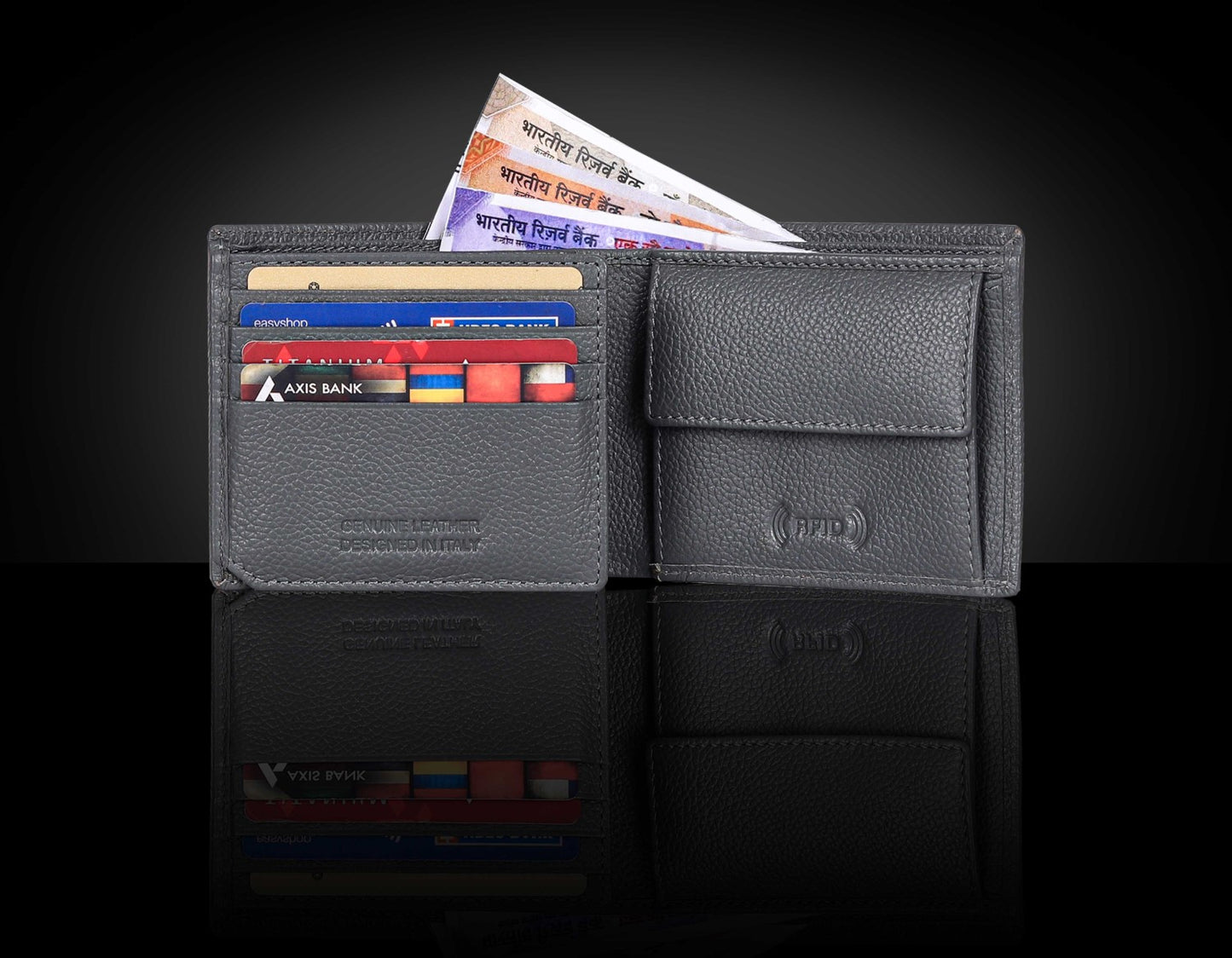 BULLZANO CAMBRIDGE GENUINE LEATHER BI-FOLD WALLET FOR MEN, RFID PROTECTED