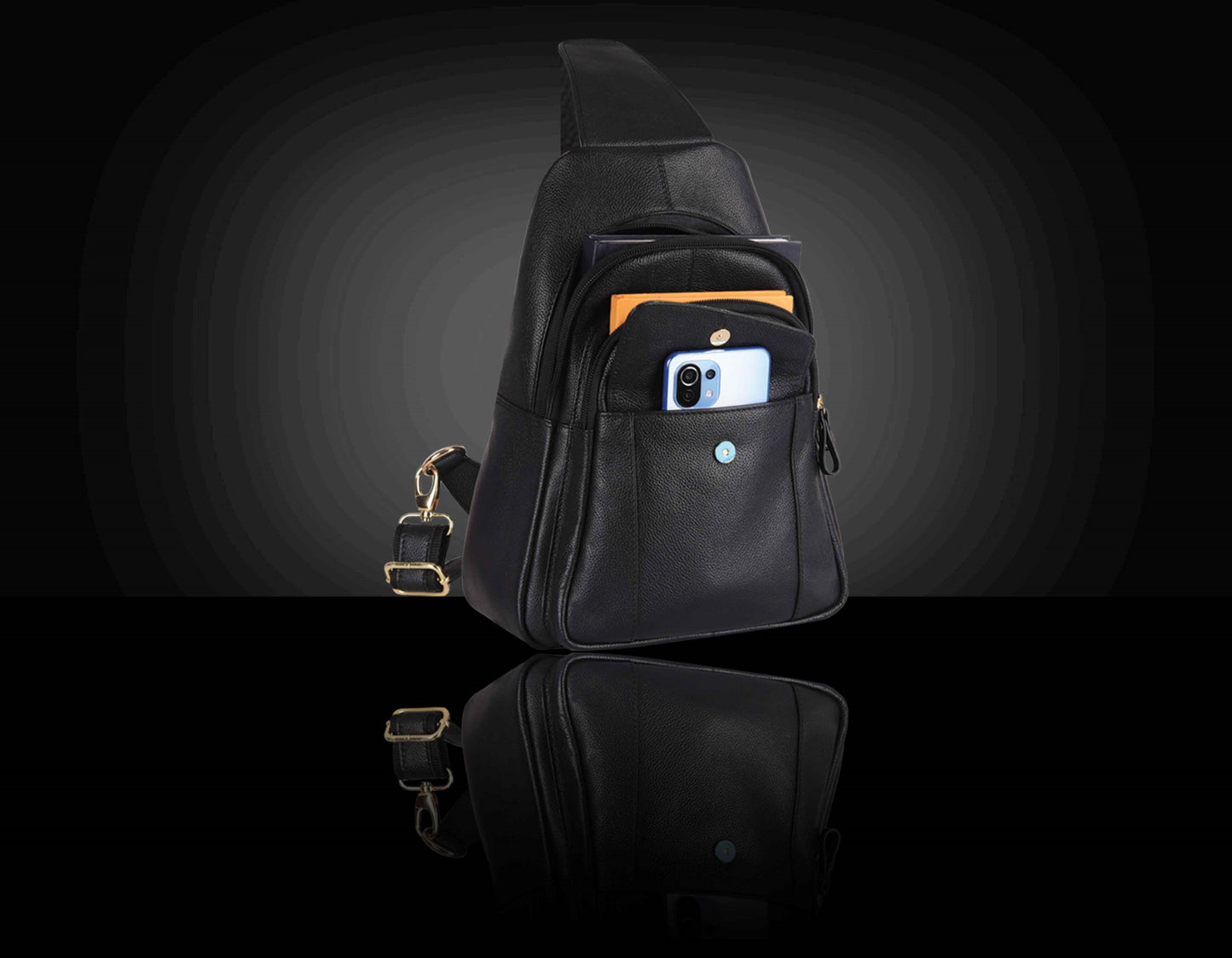 BULLZANO UNO GENUINE LEATHER MULTIPOCKET CROSSBODY CHEST BAG