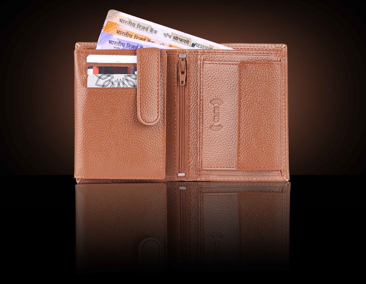 BULLZANO STALWART GENUINE LEATHER BI-FOLD WALLET FOR MEN, RFID PROTECTED