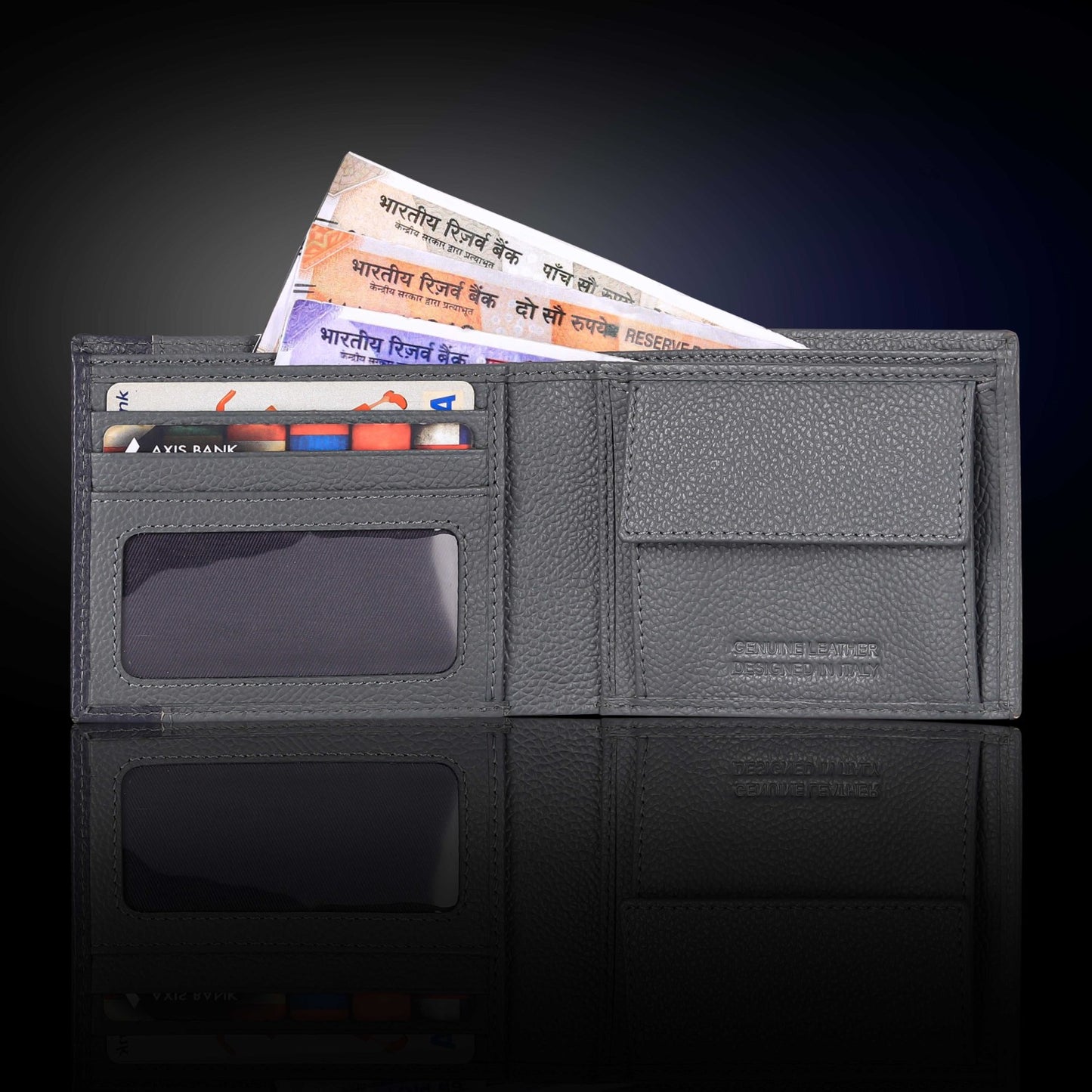 BULLZANO RIO BI-FOLD DUAL COLOUR COMBINATION GENUINE LEATHER WALLET FOR MEN, RFID PROTECTED