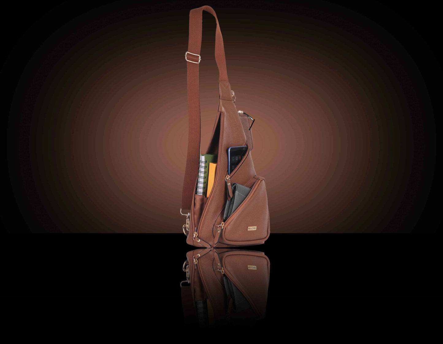 BULLZANO UNO GENUINE LEATHER SLIM CROSSBODY CHEST BAG