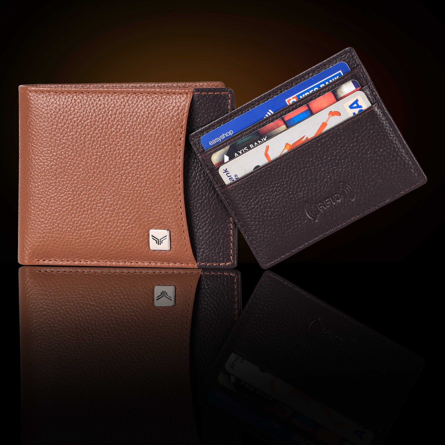 BULLZANO RIO BI-FOLD DUAL COLOUR COMBINATION GENUINE LEATHER WALLET FOR MEN, RFID PROTECTED