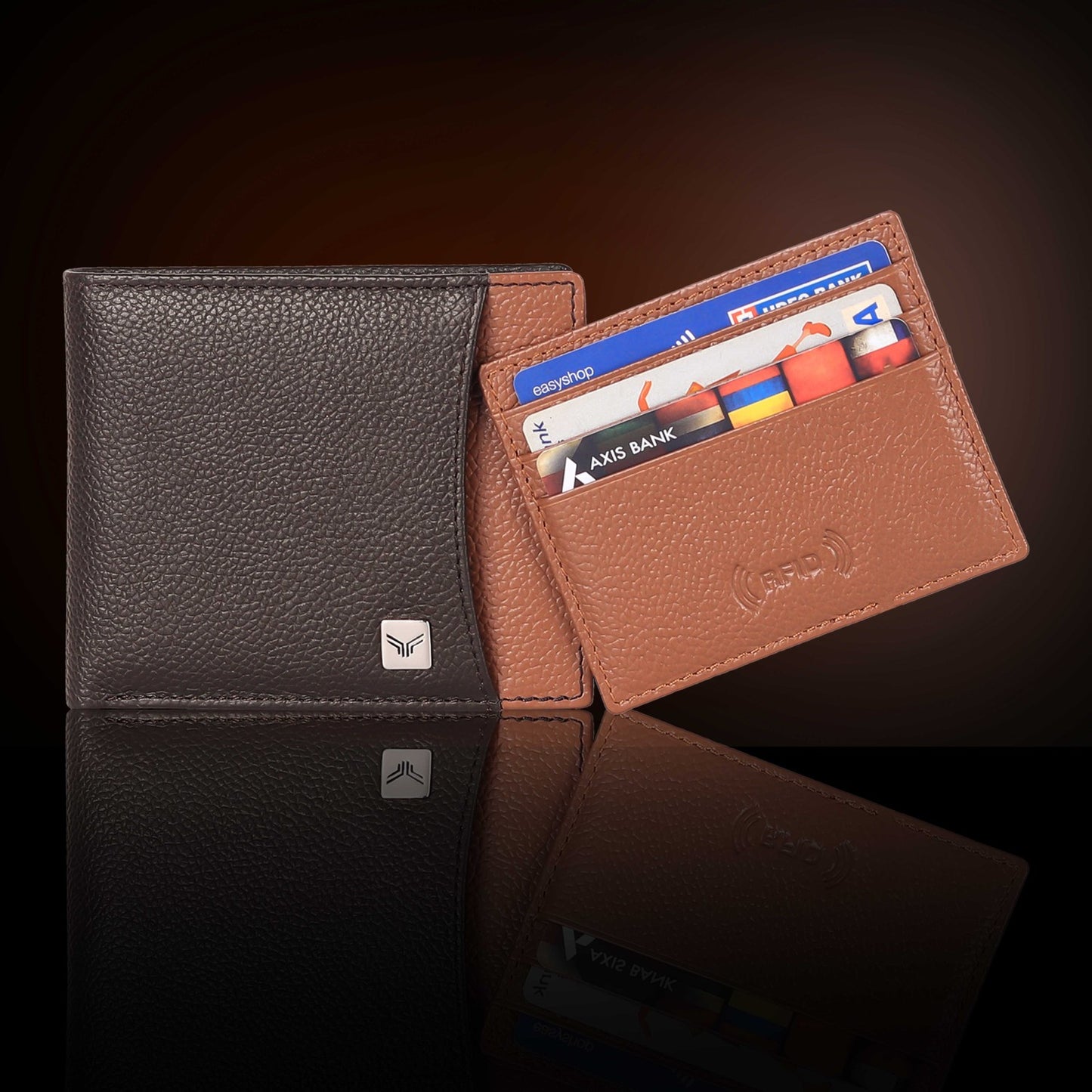 BULLZANO RIO BI-FOLD DUAL COLOUR COMBINATION GENUINE LEATHER WALLET FOR MEN, RFID PROTECTED