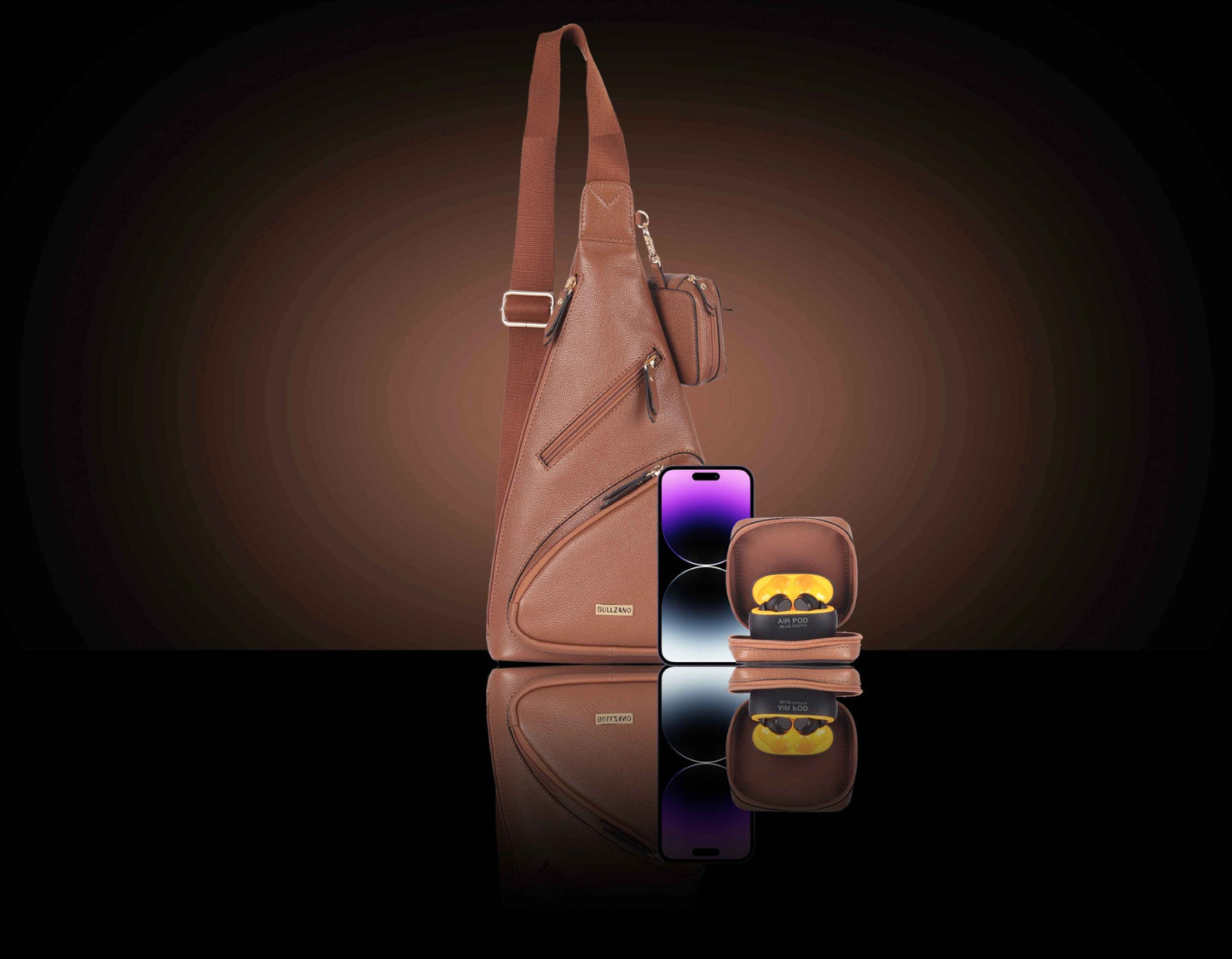 BULLZANO UNO GENUINE LEATHER SLIM CROSSBODY CHEST BAG